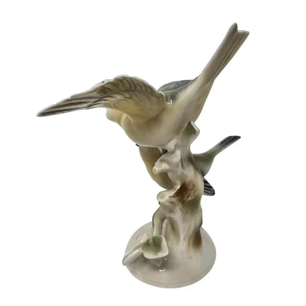 Carl Scheidig Gräfenthal Porcelain Bird Pair Figurine Germany 6 Inch